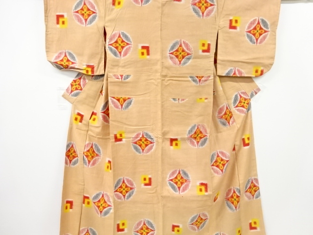 JAPANESE KIMONO / ANTIQUE KIMONO / SILK / MEISEN / WOVEN SHIPPO PATTERN